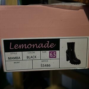 Black boots with front zipper